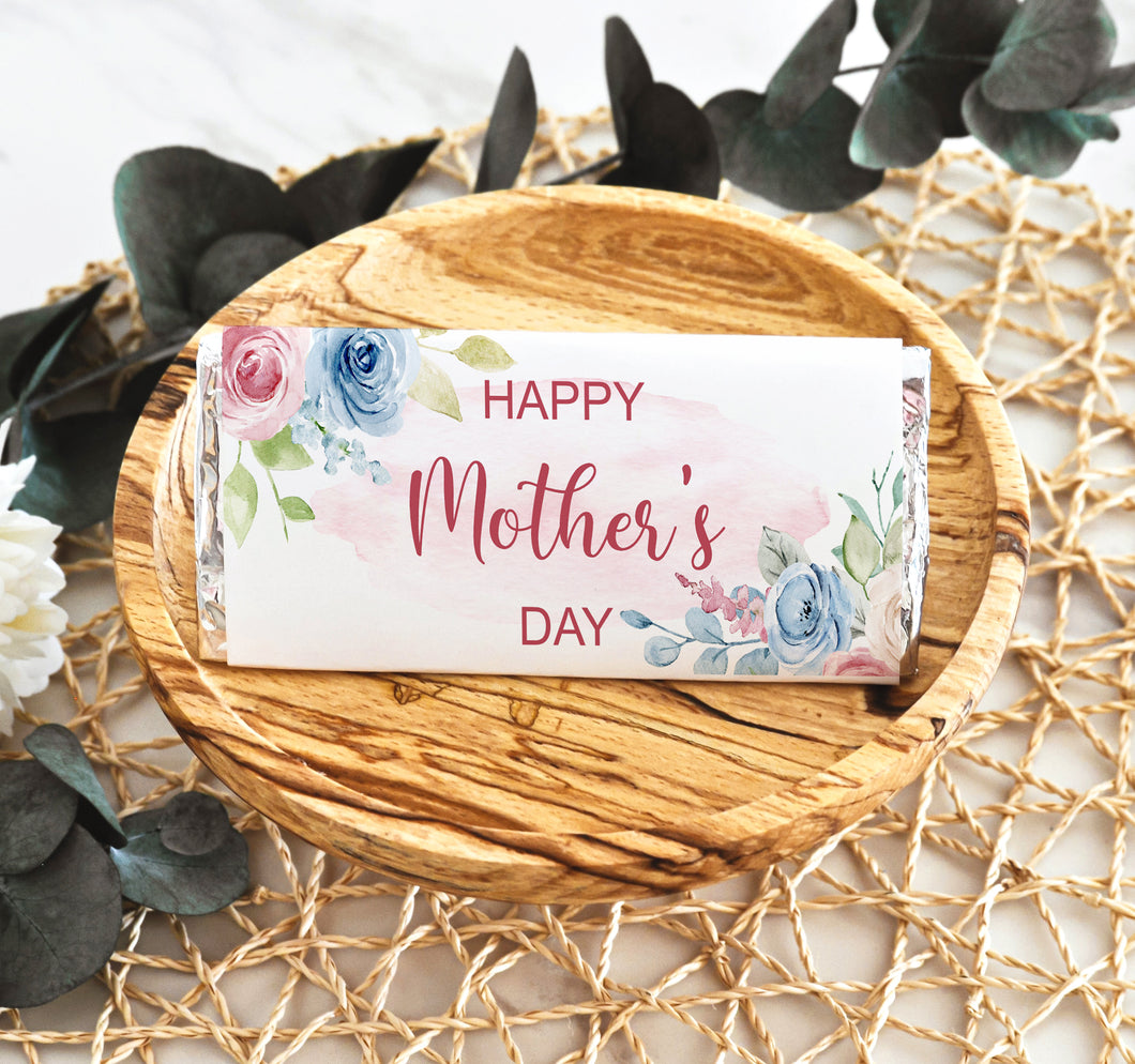 Floral Mother's Day Chocolate Bar Wrapper Sticker