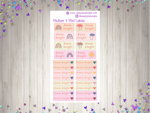 Load image into Gallery viewer, Name Labels - Boho Rainbows Set
