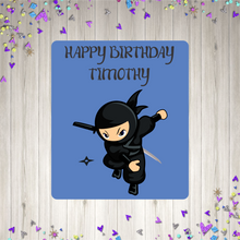 Load image into Gallery viewer, Blue Ninja Birthday Party Pop Top Stickers
