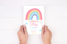 Load image into Gallery viewer, Editable Rainbow Birthday Invite, Digital Invitation Template, Print at Home
