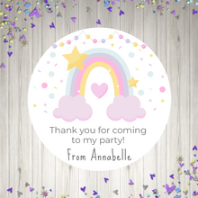 Load image into Gallery viewer, Pastel Rainbow Birthday Party Stickers
