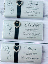 Load image into Gallery viewer, Elegant Black and Silver Wedding Chocolate Bars
