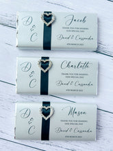 Load image into Gallery viewer, Elegant Black and Silver Wedding Chocolate Bars
