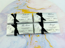 Load image into Gallery viewer, Black and Silver Mirror Wedding Chocolate Bars
