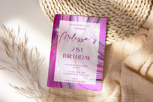 Load image into Gallery viewer, Pink and Purple Birthday Invite, Digital Invitation Template, Print at home
