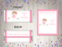 Load image into Gallery viewer, Personalised Pink Fairy Chocolate Bar Wrapper Sticker

