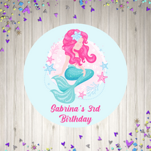 Load image into Gallery viewer, Mermaid Birthday Stickers
