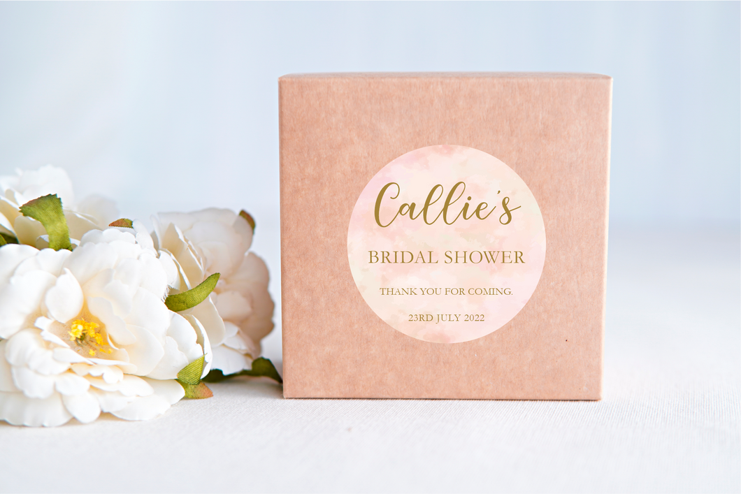 Pink and Gold Bridal Shower Stickers