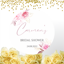 Load image into Gallery viewer, Pink Floral Bridal Shower Stickers
