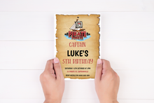 Load image into Gallery viewer, Pirate Birthday Invite, Digital Invitation Template, Print at home
