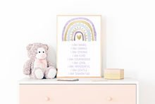 Load image into Gallery viewer, Purple Rainbow I am Quote Wall Art Print
