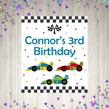 Load image into Gallery viewer, Racing Car Birthday Party Pop Top Stickers
