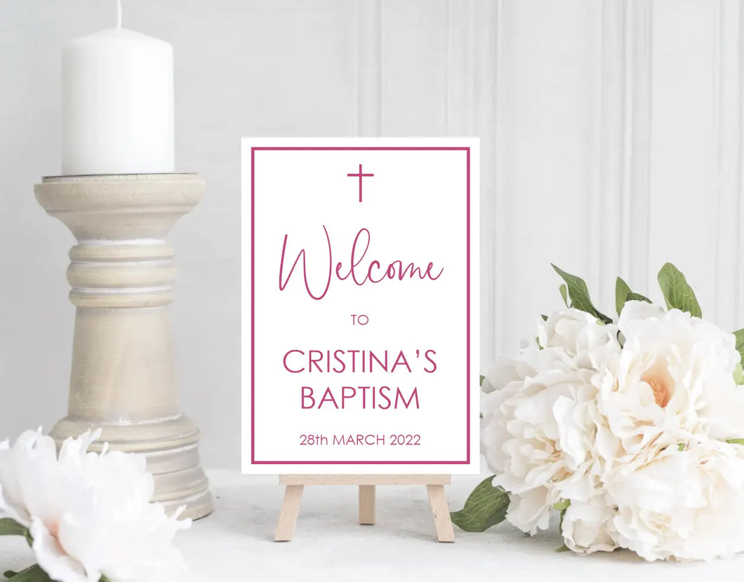 Baptism Welcome Sign Print-AnaJosie Designs