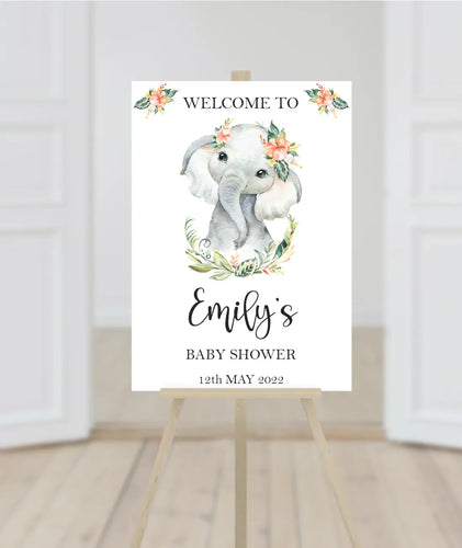 Elephant Baby Shower Welcome Sign Print-AnaJosie Designs