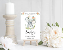 Load image into Gallery viewer, Elephant Baby Shower Welcome Sign Print-AnaJosie Designs

