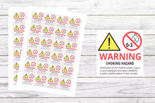 Load image into Gallery viewer, Choking Hazard Warning Stickers - Square-AnaJosie Designs
