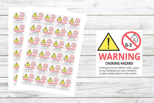 Choking Hazard Warning Stickers - Square-AnaJosie Designs