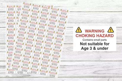 Choking Hazard Warning Stickers-AnaJosie Designs