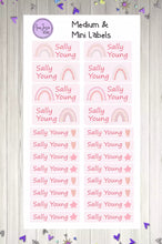 Load image into Gallery viewer, Name Labels - Pastel Rainbows Set-Name Label Stickers-AnaJosie Designs
