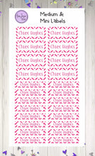 Load image into Gallery viewer, Name Labels - Pink Chevron Set-Name Label Stickers-AnaJosie Designs
