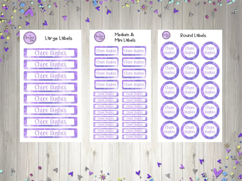 Name Labels - Purple Snowflake Set-Name Label Stickers-AnaJosie Designs