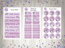 Load image into Gallery viewer, Name Labels - Unicorns Set-Name Label Stickers-AnaJosie Designs
