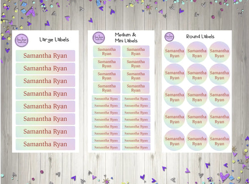 Name Labels - Rainbow Colours Set-Name Label Stickers-AnaJosie Designs