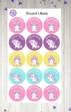 Load image into Gallery viewer, Name Labels - Unicorns and Sweets Set-Name Label Stickers-AnaJosie Designs
