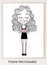 Load image into Gallery viewer, Minimalist girls wall art, poster prints, various sizes, set of 3 prints
