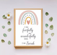 Load image into Gallery viewer, Fearfully and Wonderfully Made Quote Wall Art Print
