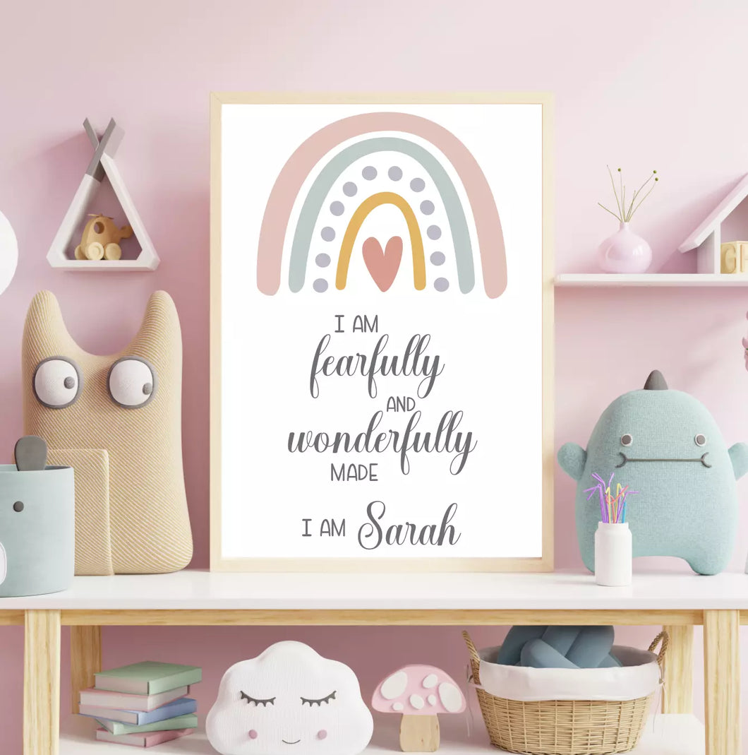 Fearfully and Wonderfully Made Quote Wall Art Print