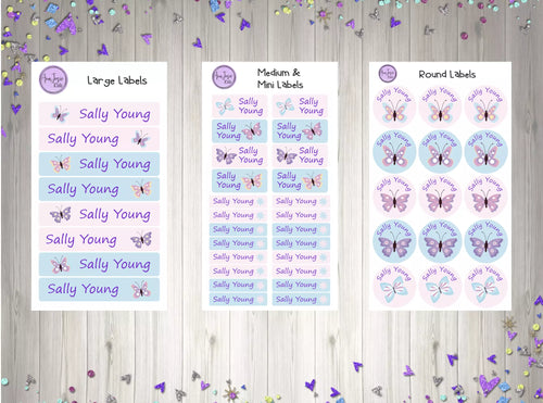 Name Labels - Butterflies Set-Name Label Stickers-AnaJosie Designs