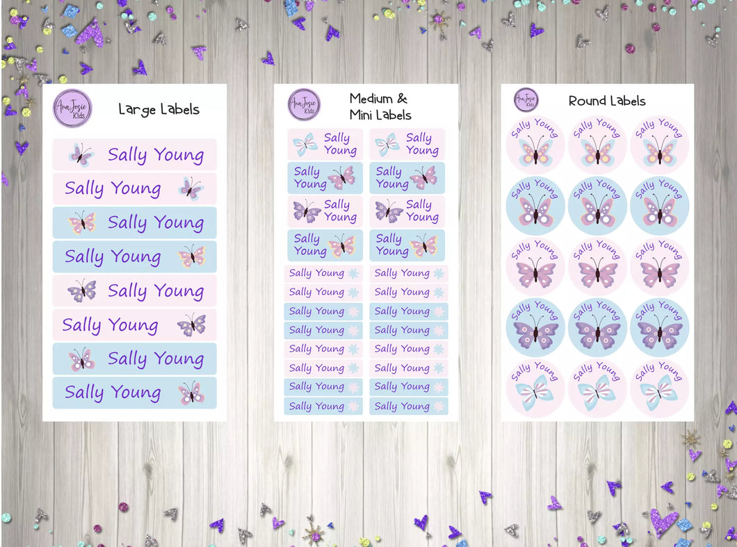 Name Labels - Butterflies Set-Name Label Stickers-AnaJosie Designs