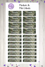 Load image into Gallery viewer, Name Labels - Camo Army Set-Name Label Stickers-AnaJosie Designs
