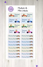 Load image into Gallery viewer, Name Labels - Racing Car Animals Set-Name Label Stickers-AnaJosie Designs
