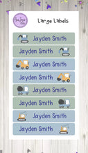 Load image into Gallery viewer, Name Labels - Construction Trucks Set-Name Label Stickers-AnaJosie Designs

