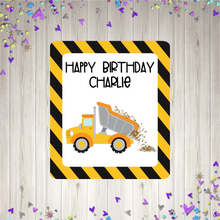 Load image into Gallery viewer, Construction Trucks Birthday Party Pop Top Stickers-AnaJosie Designs
