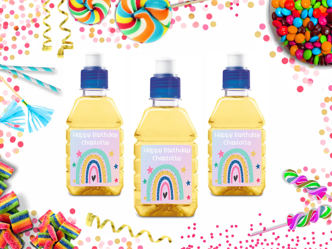 Colourful Rainbow Birthday Party Pop Top Stickers-AnaJosie Designs