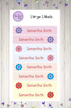 Load image into Gallery viewer, Name Labels - Colourful Flowers Set-Name Label Stickers-AnaJosie Designs
